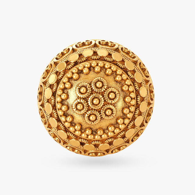 Magnificently Lush Finger Ring with Gajri Work,,hi-res 2