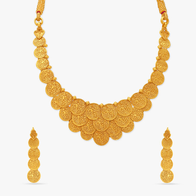 Splendid Karandhai Coin Necklace Set 