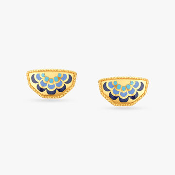 Lustrous Enamel Stud Earrings