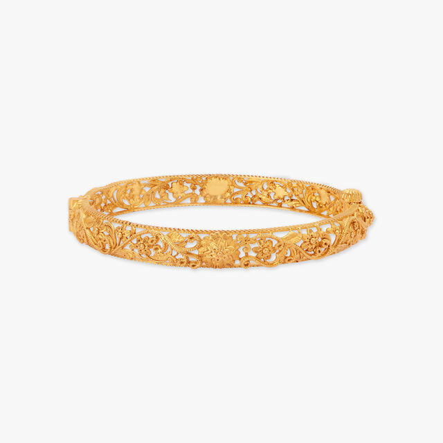 Floral Gold Bangle 