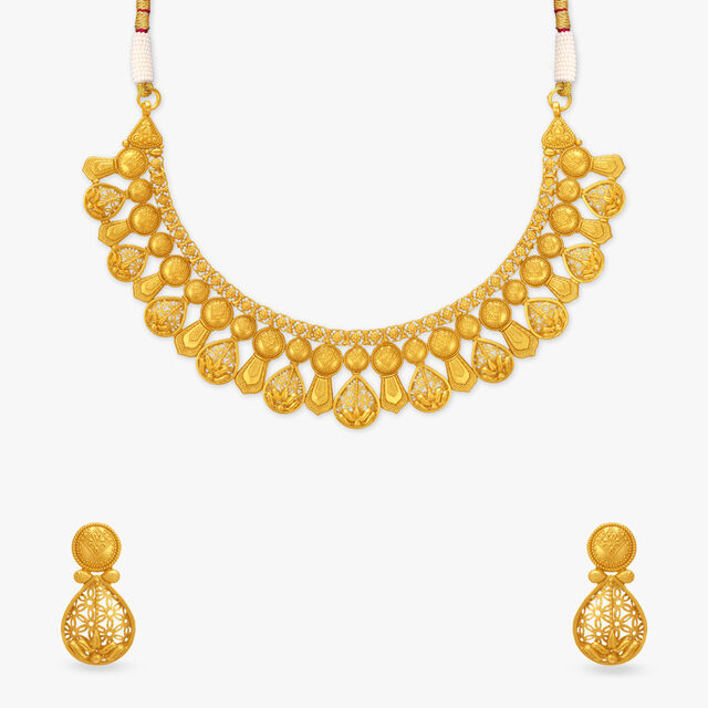 Tanishq 22 Karat Gold Necklace Set for Women 