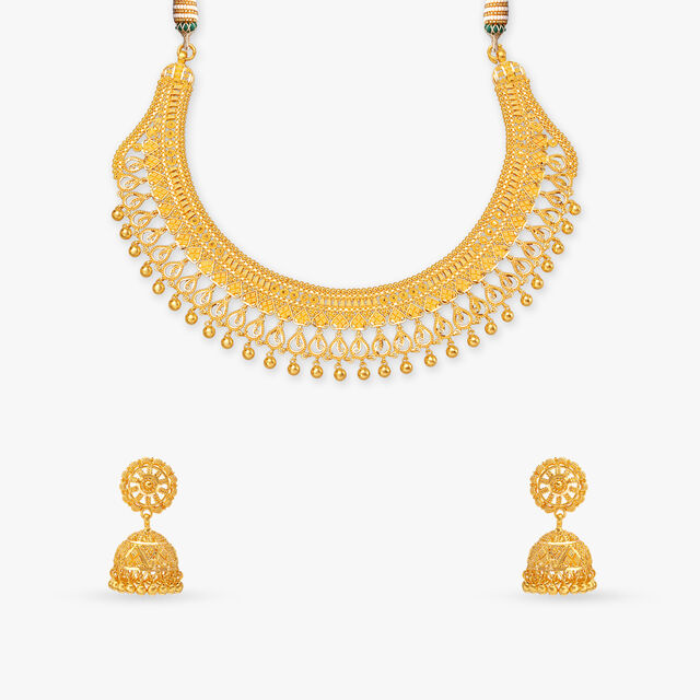 Tanishq 22 Karat Gold Necklace Set for Women 