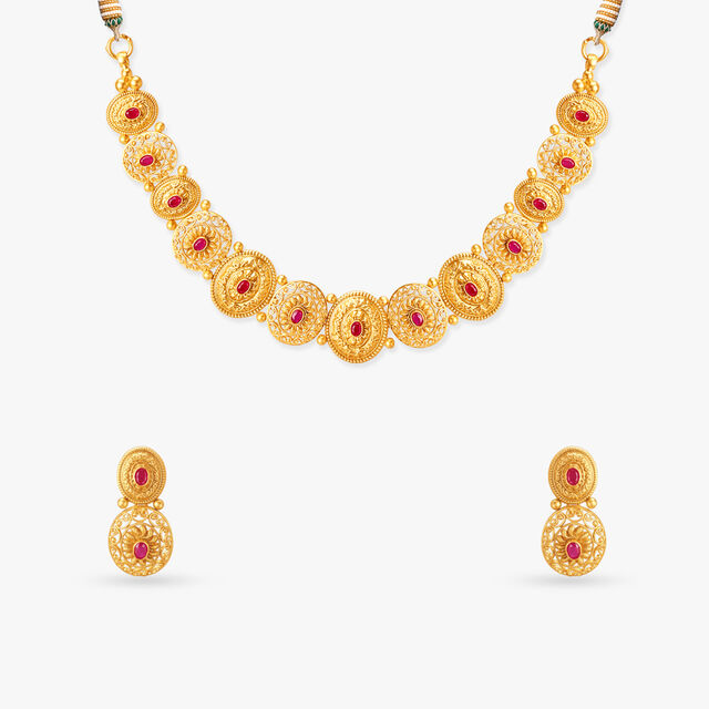 Tanishq 22KT Necklace Set 