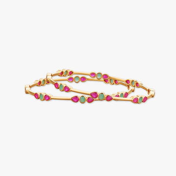 Dual Harmony Ruby and Emerald Bangles