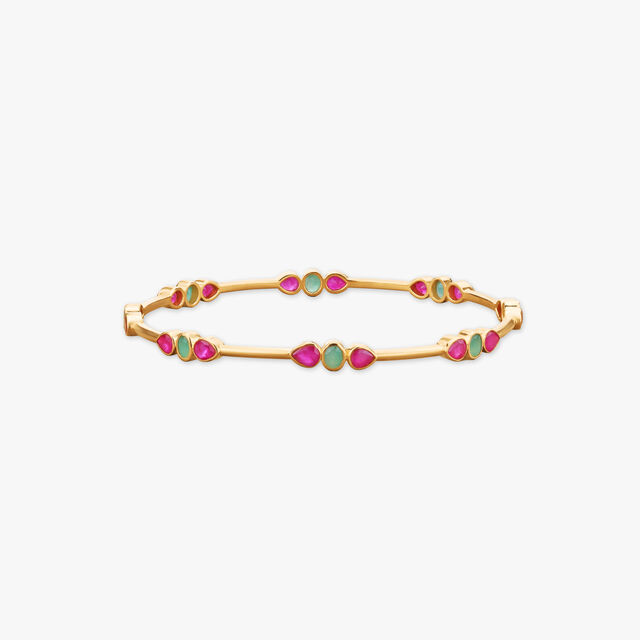 Dual Harmony Ruby and Emerald Bangles