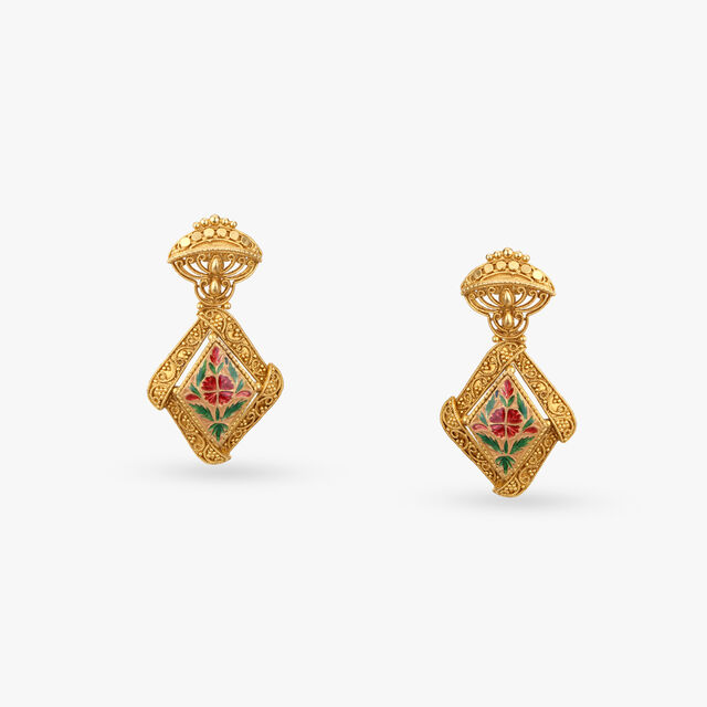 Meenakari Enamel Gold Necklace Set 4