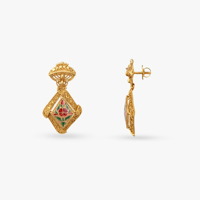 Meenakari Enamel Gold Necklace Set 5