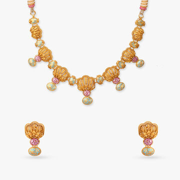 Grandeur Gleam Gold Necklace Set
