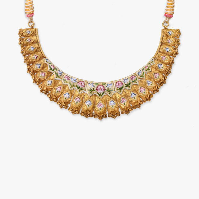 Floral Swirls Gold Necklace Set 3