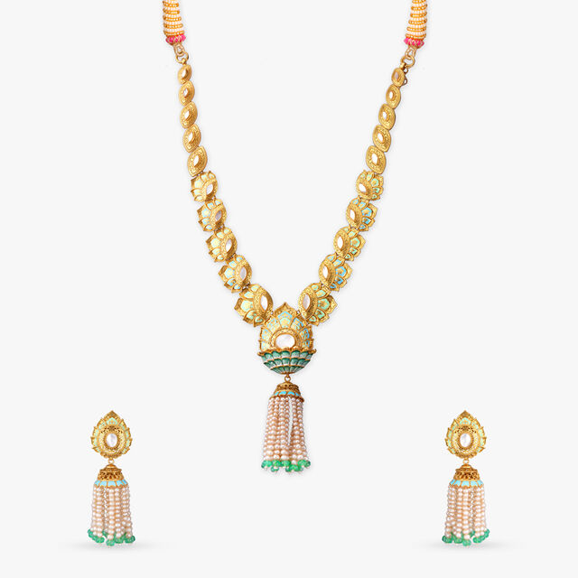 Lariat Luxe Gold Necklace Set 2