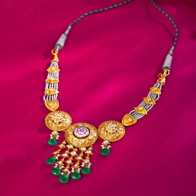 Dual Majesty Reversible Gold Necklace Set 