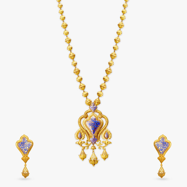 Tanishq 22KT Gold Necklace Set 