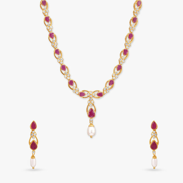 Royal Glow Open Polki Necklace Set 