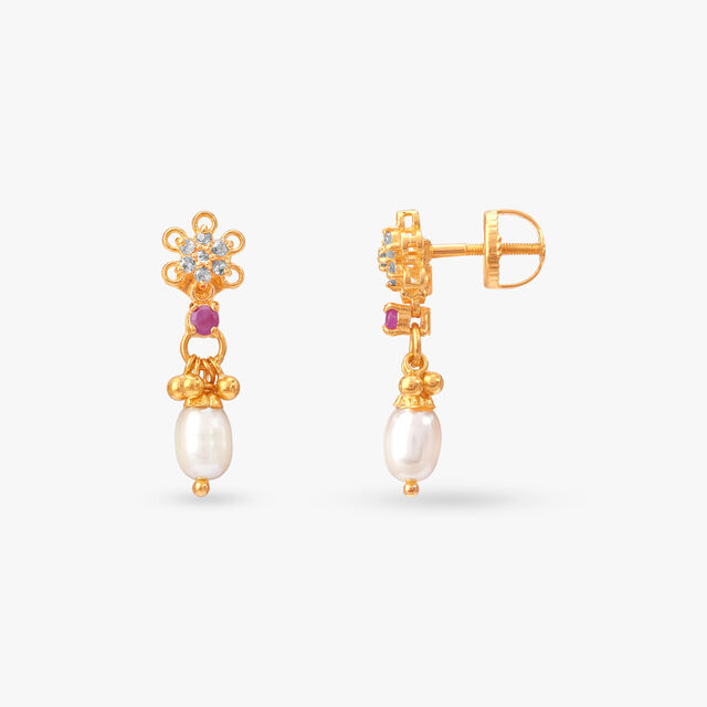 Petal Glimmer Gold Open Polki Necklace Set 5