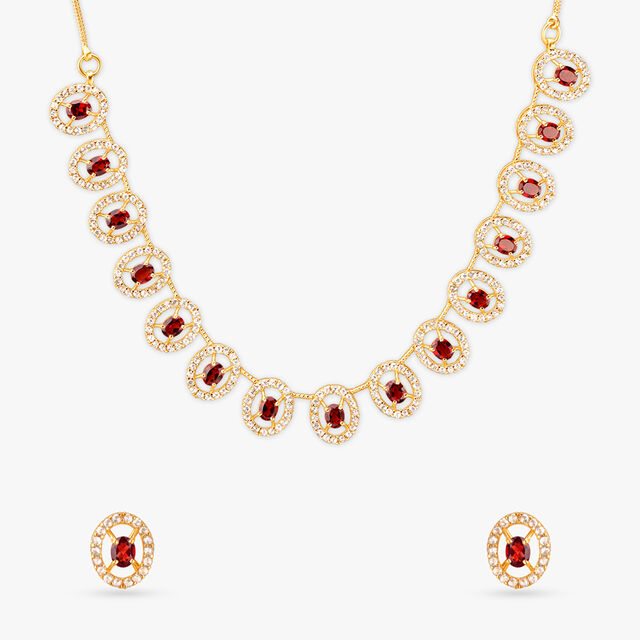 Tanishq 22KT Gold Necklace Set 