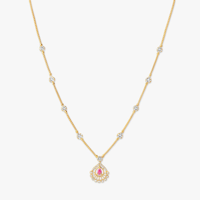Pretty Halo Open Polki Gold Necklace Set 2