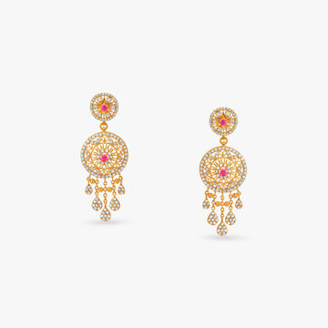 Royal Radiance Open Polki Gold Drop Earrings