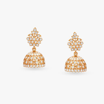 Dome Diamond Jhumka Earrings