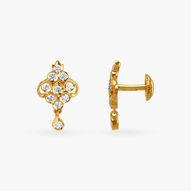 Ornate Grace Diamond Drop Earrings 2