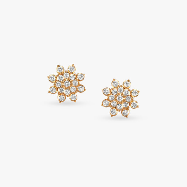 Timeless Floral Diamond Stud Earrings 