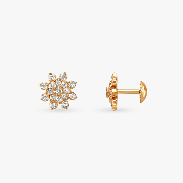 Timeless Floral Diamond Stud Earrings 2