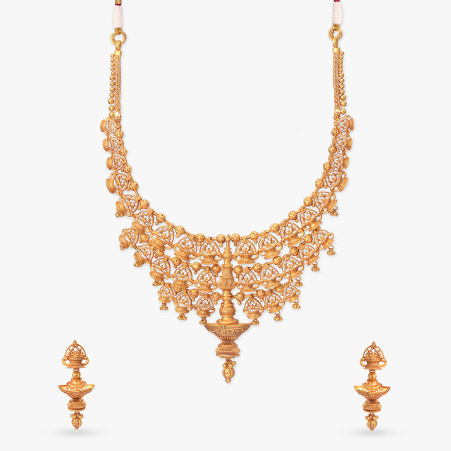 Jyoti Kalash Gold Necklace set 