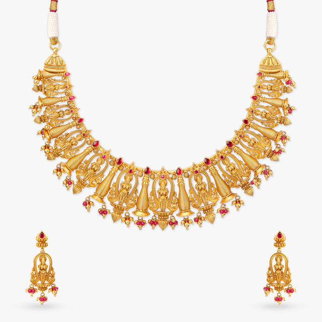 Radiant Reverence Gold Necklace set 