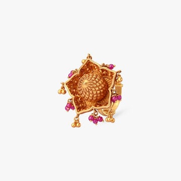 Mandala Flame Gold Ring
