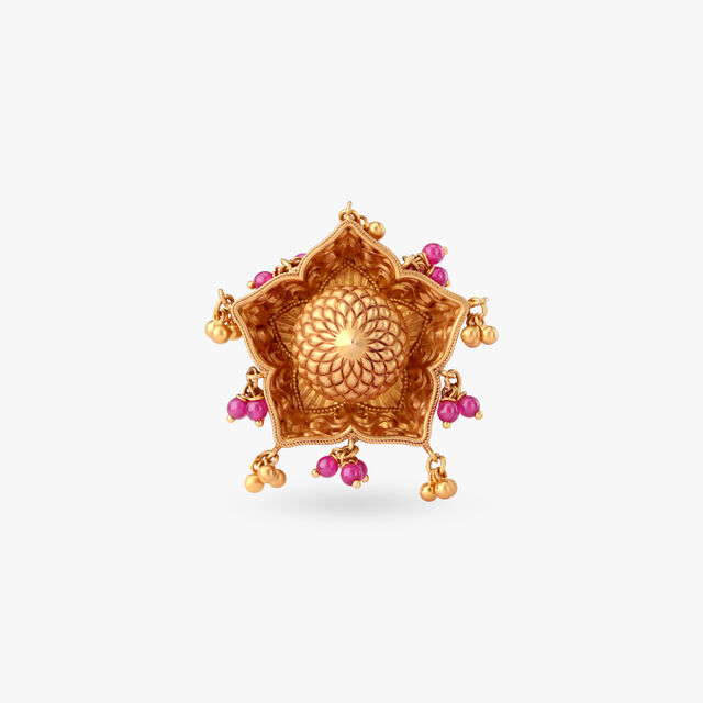 Mandala Flame Gold Ring