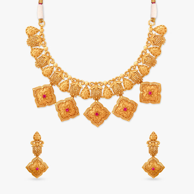 Yelow Gold Necklace Set 