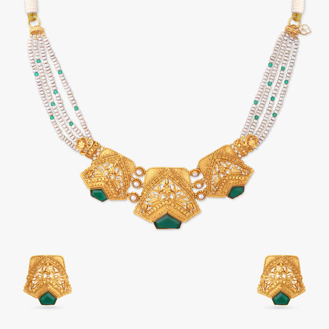 Surreal Arches Gold Necklace Set 