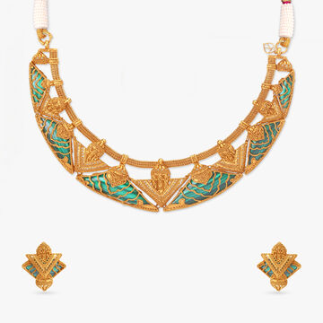 Bejewelled Path Gold Necklace Set