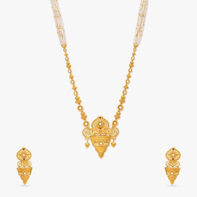 Surreal Wonderland Gold Necklace Set 