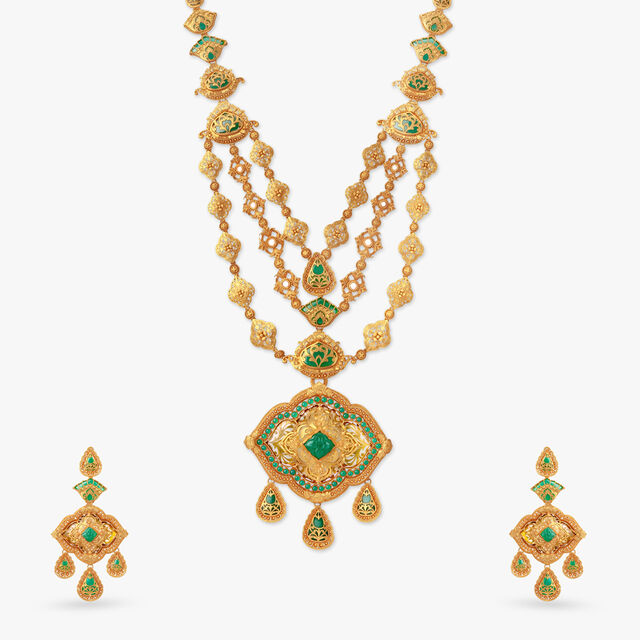 Canopied Forests Gold Necklace Set 