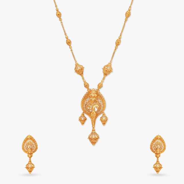 Cosmic Wings Gold Necklace Set 