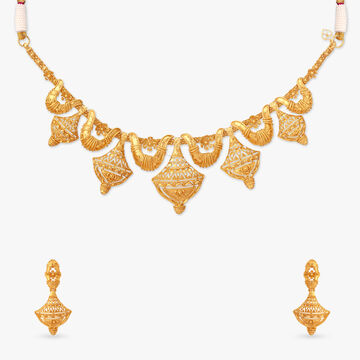 Serene Monasteries Gold Necklace Set