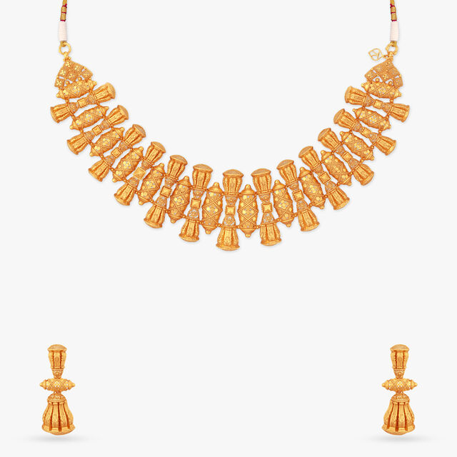 Hills of Radiance Gold Necklace Set 