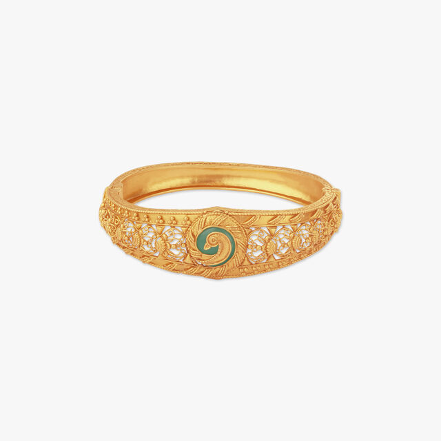 Gilded Peacock Gold Bangle