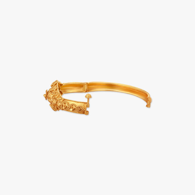 Floral Timekeeper Gold Bangle
