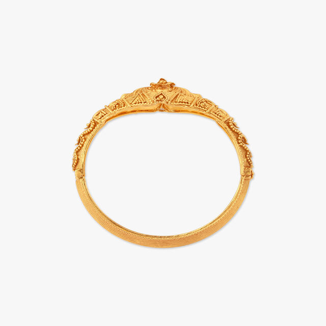 Floral Timekeeper Gold Bangle