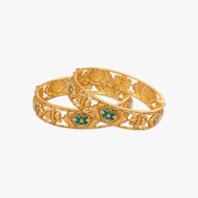 Cosmic Elegance Gold Bangles