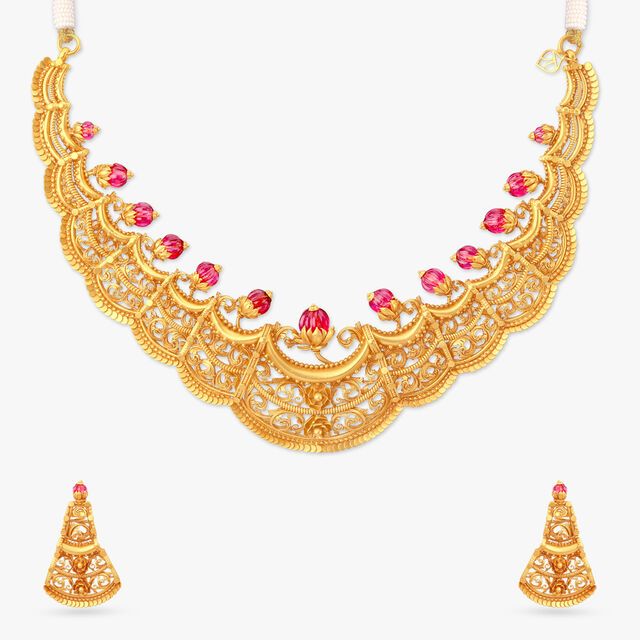 Lush Whispers Gold Necklace Set 