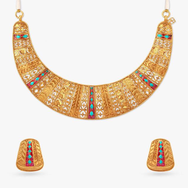 Timeless Foliage Gold Necklace Set 
