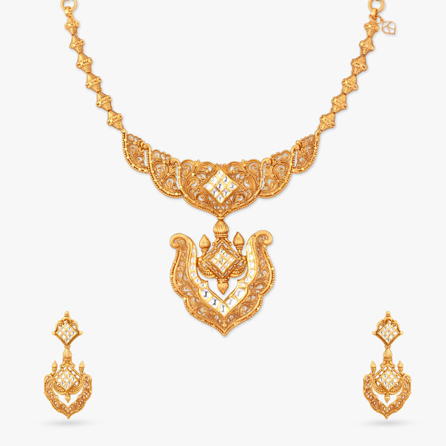 Palace of Bloom Gold Necklace Set 