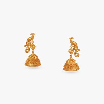 Magical Bird Gold Drop Earrings