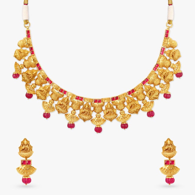 Lakshmi Sannidhi Gold Necklace set 