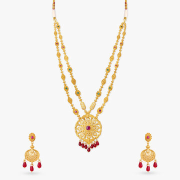 Heirloom Halo Gold Necklace set