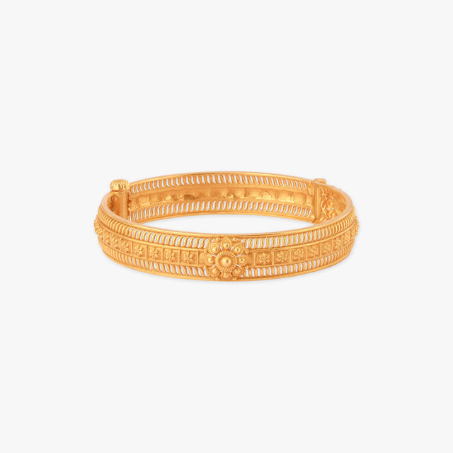 Floral Echo Gold Bangle 
