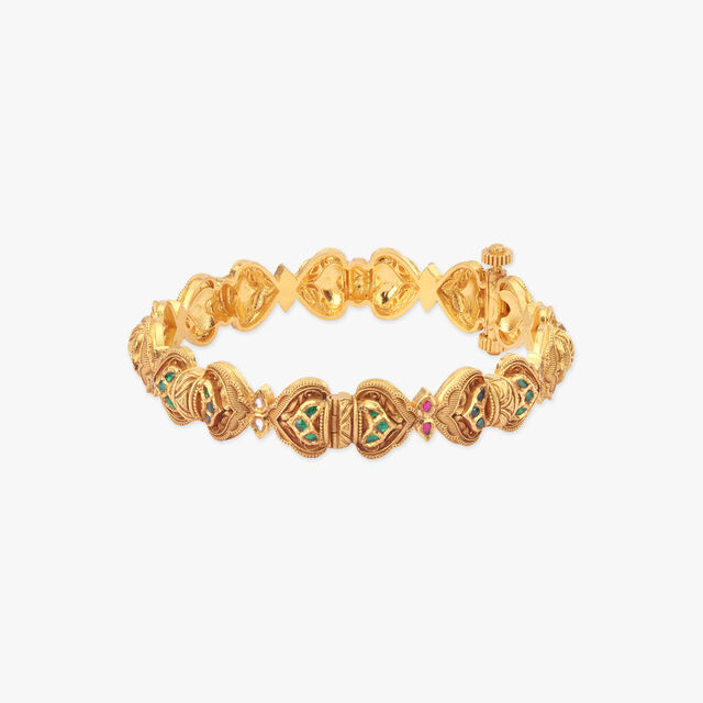 Petal Embrace Gold Bangles