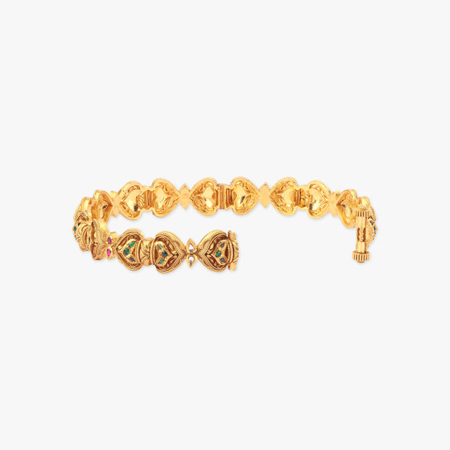 Petal Embrace Gold Bangles